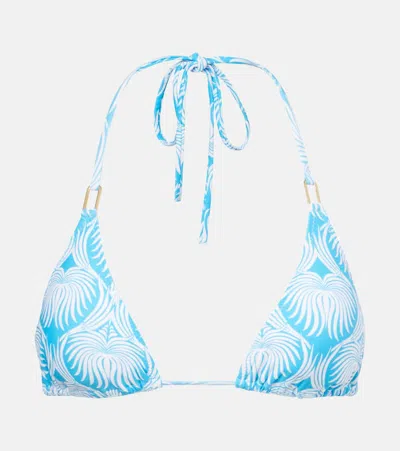 Melissa Odabash Cancun Printed Bikini Top In Blue