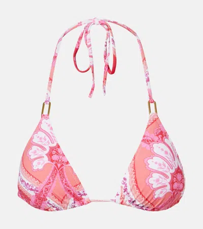 Melissa Odabash Cancun Printed Bikini Top In Pink