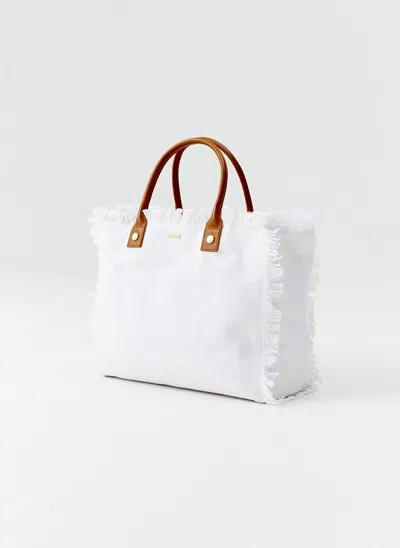 Melissa Odabash Cap Ferrat White Tote