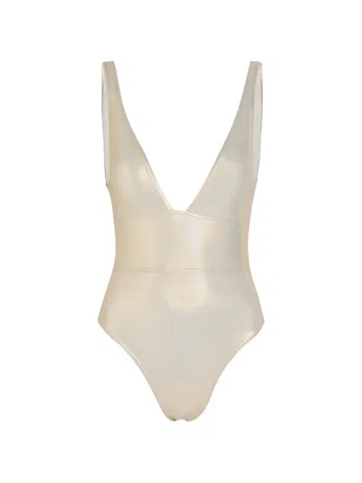 Melissa Odabash Caribbean V-neck Swimsuit In Neutral