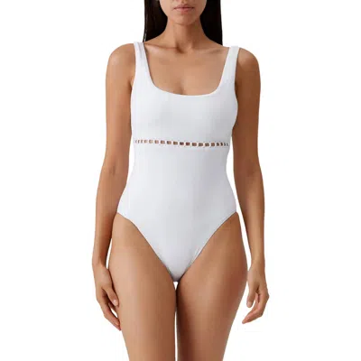 Melissa Odabash Carmel Scoop Neck One-piece Swimsuit In White