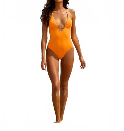 Melissa Odabash Casablanca Halterneck Swimsuit In Orange