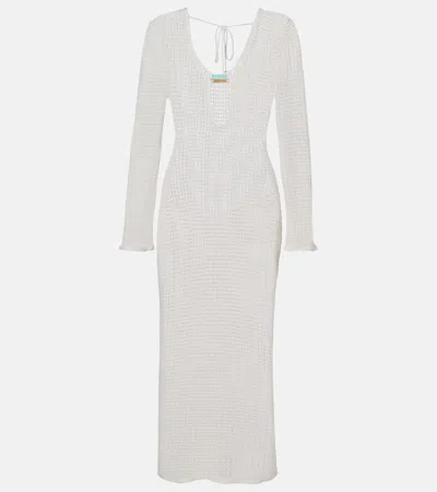 Melissa Odabash Casey Embellished Open-knit Coverup In White