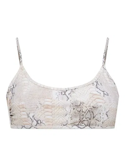 Melissa Odabash Cassis Animal-print Bikini Top In Gray