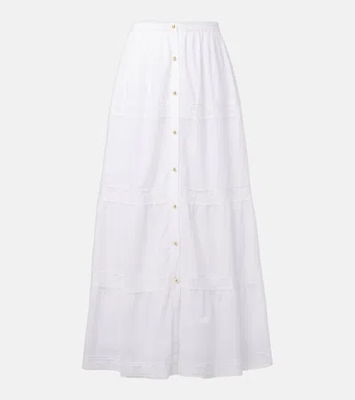 Melissa Odabash Cate Lace-trimmed Cotton Maxi Skirt