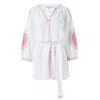 Melissa Odabash Cathy White/lilac Kaftan In White