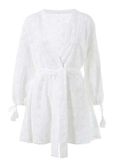 Melissa Odabash Cecily White Short Kaftan