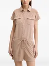 Melissa Odabash Cheryl Cotton Blend Terry Cover-up Romper In Metallic