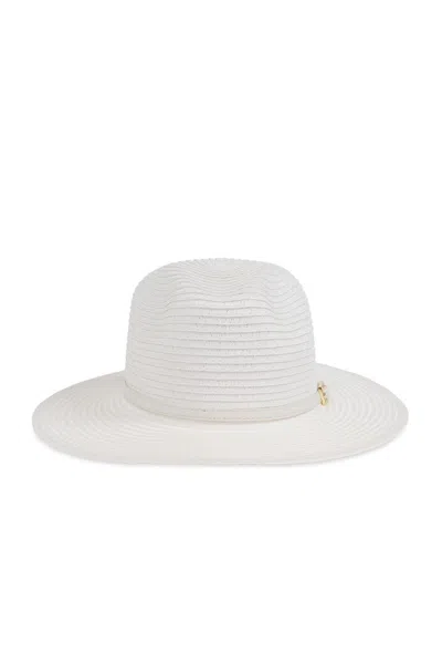 Melissa Odabash Woven Fedora Hat In White