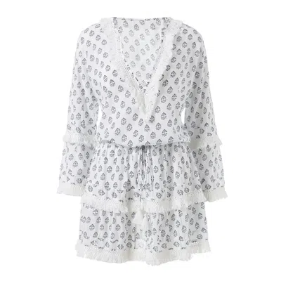 Melissa Odabash Claudia Aztec Dress In Gray