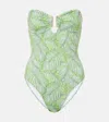 MELISSA ODABASH COMO PRINTED STRAPLESS SWIMSUIT