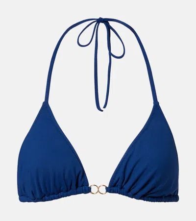 Melissa Odabash Costa Halterneck Bikini Top In Blue