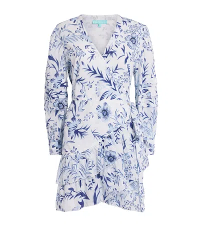Melissa Odabash Cotton Ruffle Tabby Mini Dress In Blue