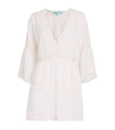Melissa Odabash Cotton Victoria Mini Kaftan Dress In White