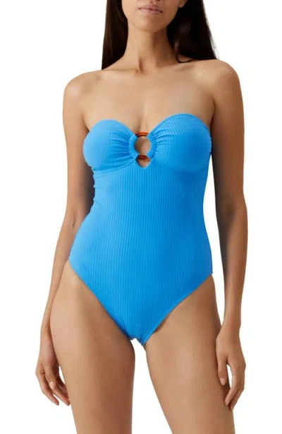 Melissa Odabash Cozumel Strapless One-piece Swimsuit In Blue