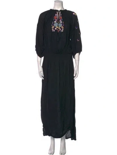 Pre-owned Melissa Odabash Crew Neck Long Dress In Black
