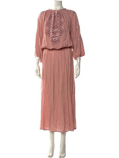 Pre-owned Melissa Odabash Crew Neck Long Dress In Pink