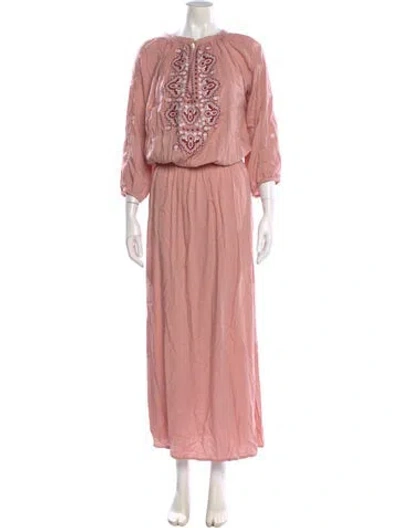 Pre-owned Melissa Odabash Crew Neck Long Dress In Pink