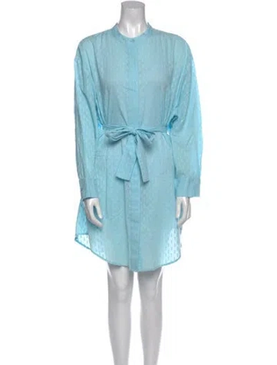 Pre-owned Melissa Odabash Crew Neck Mini Dress In Blue