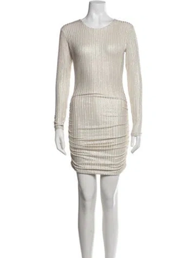 Pre-owned Melissa Odabash Crew Neck Mini Dress In Grey