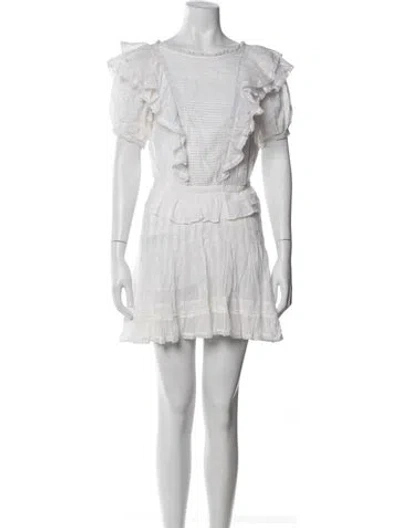 Pre-owned Melissa Odabash Crew Neck Mini Dress In White
