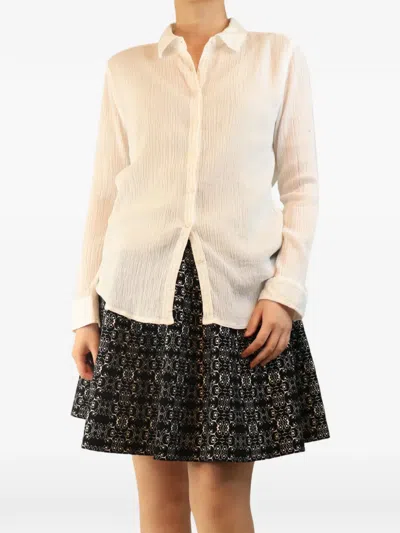 Pre-owned Melissa Odabash Crinkled-finish Shirt In White