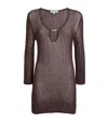 Melissa Odabash Crochet Ellis Mini Dress In Brown