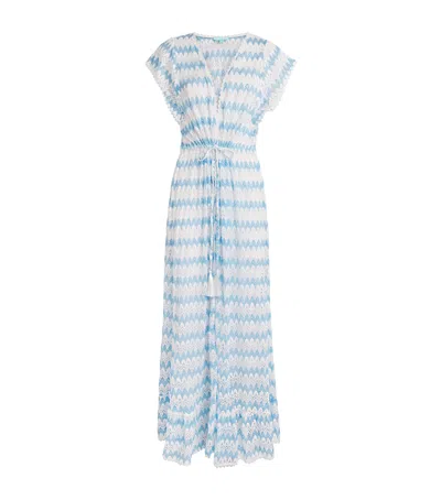 Melissa Odabash Crochet Stevie Kaftan In Blue