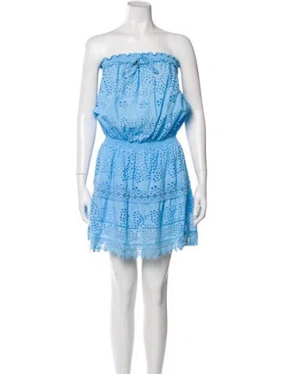 Pre-owned Melissa Odabash Crochet Trim Cover-up In Blue