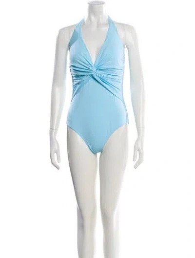 Pre-owned Melissa Odabash Cutout Accent One-piece In Blue