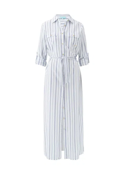 Melissa Odabash Darcy Stripe Dress In Blue