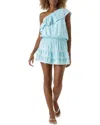 Melissa Odabash Debbie Ruffled One Shoulder Swim Cover-up Dress In Blue