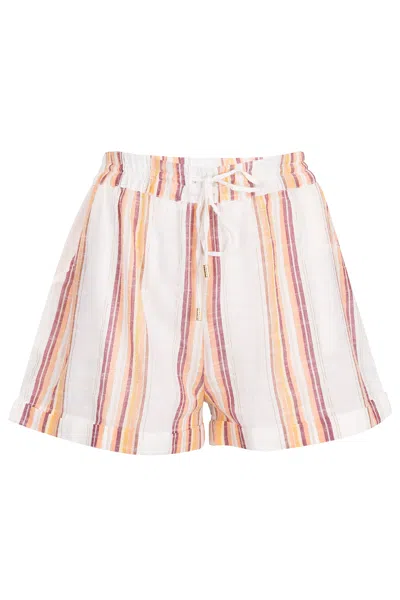 Melissa Odabash Delfina Sunset Stripe Shorts In Pink