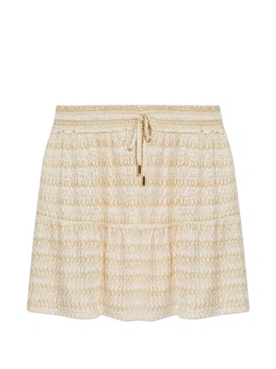 Melissa Odabash Dune Tiered Drawstring Skirt In Brown