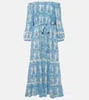 Melissa Odabash Eclipse Printed Off-shoulder Midi Dress In Multicoloured