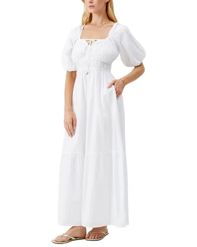 Melissa Odabash Eden Puff-sleeve Maxi Dress In White