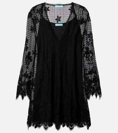 Melissa Odabash Elizabeth Cotton-blend Lace Minidress In Black