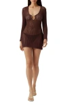 Melissa Odabash Ellis Crochet Cover-up Dress In Brown