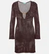 Melissa Odabash Ellis Keyhole Scalloped Minidress In Brown
