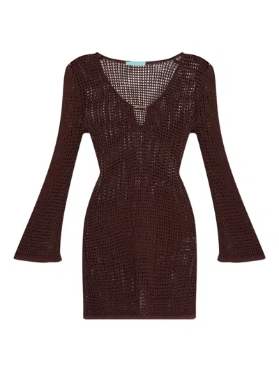 MELISSA ODABASH ELLIS LONG-SLEEVE CUT-OUT MINI DRESS