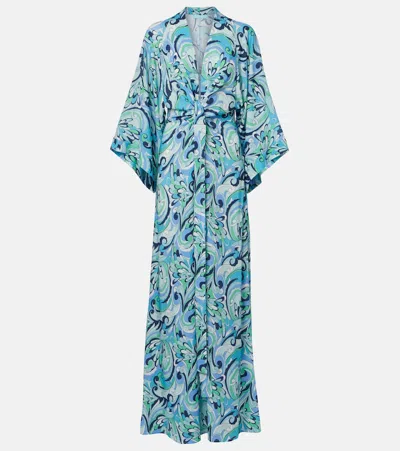 Melissa Odabash Eloise Printed Maxi Dress In Blue