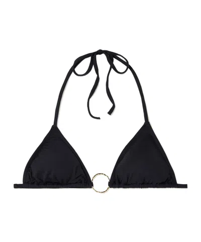 Melissa Odabash Miami Embellished Triangle Bikini Top In Black