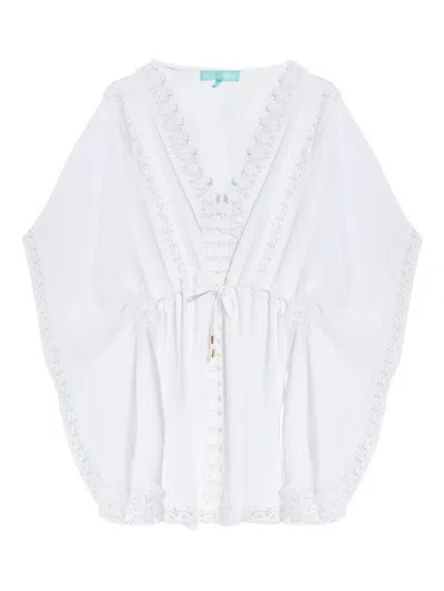 Melissa Odabash Embroidered Lace Trim Cover-up In White