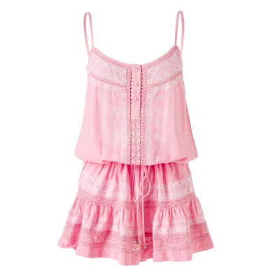 Melissa Odabash Embroidered Short Dress In Pink