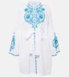 Melissa Odabash Everly Cotton And Linen Minidress In White