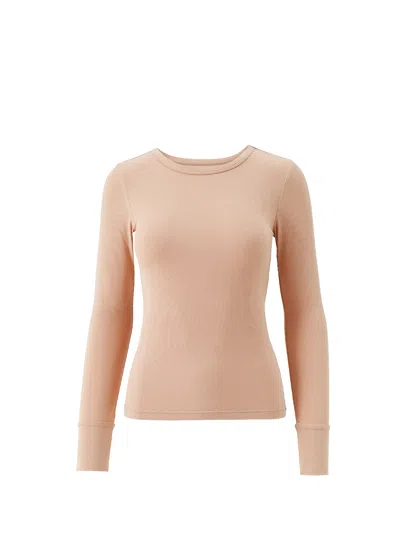Melissa Odabash Exclusive Charlie Long Sleeve Tan Top In Neutral