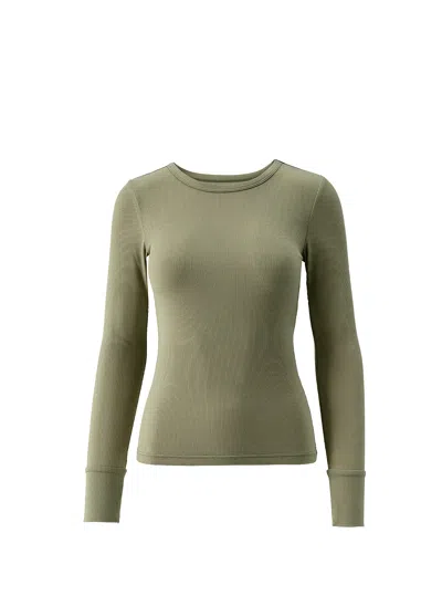 Melissa Odabash Exclusive Charlie Olive Long Sleeve Top In Green