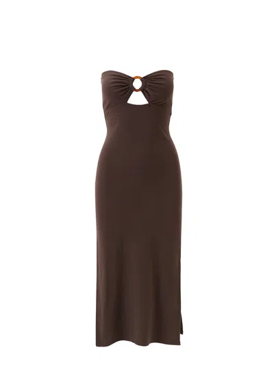 Melissa Odabash Exclusive Jane Coffee Dress In Brown