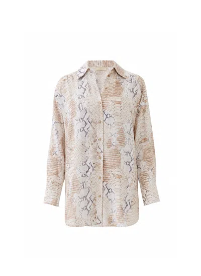 Melissa Odabash Exclusive Paige Lizard Shirt In Neutral