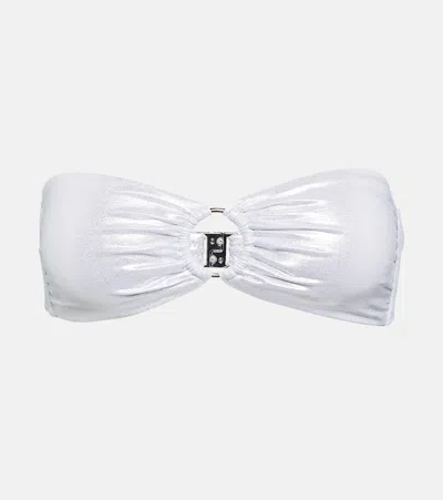 Melissa Odabash Tortola Bikini Top In Silver Metallic